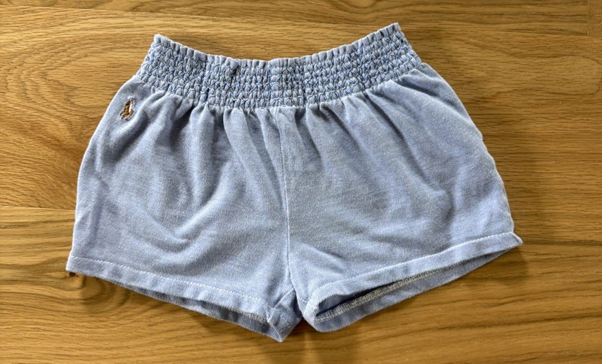 Ralph Lauren Baby Girl Light Blue Shorts 12 Months Smocked Flesh Pony Heritage